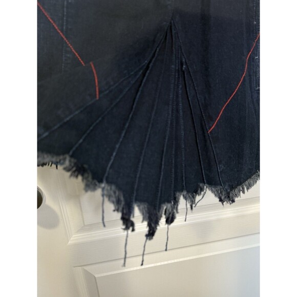 Vtg Marithe Francois Girbaud Dark-Wash Denim Pencil Flare Jean Skirt Size 31 NWT - Picture 6 of 12
